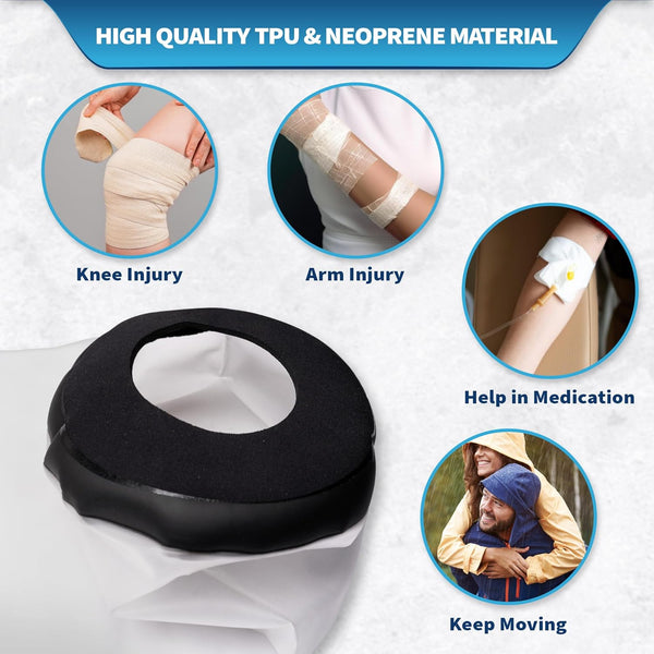 Reusable Waterproof Picc Line Cast Covers for Shower Arm, 37X20cm for Proper Wound Protection PICC Line Shower Cover and Waterproof Sleeve Protector for IV, Chemotherapy Picc line Cover for Upper Arm - Blue Shoe Guys ®