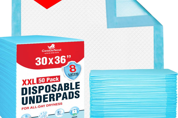Super absorbent disposable bed pads, 30x36 inches, 50 count