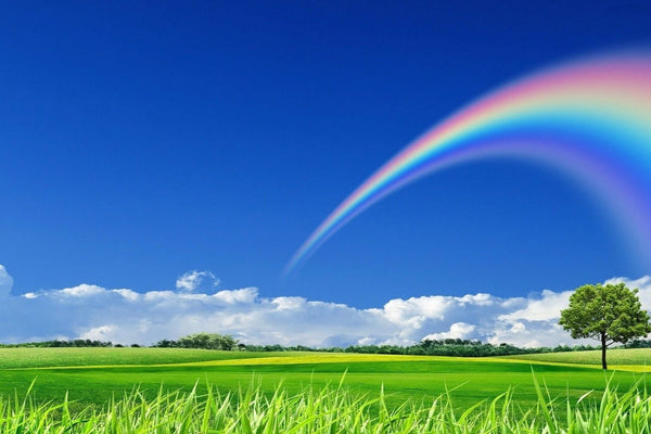 Rainbow in a blue sky