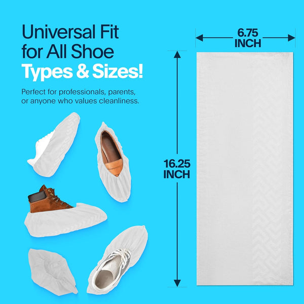 White disposable shoe covers detail