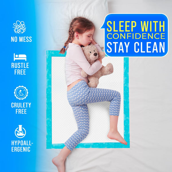 Super Absorbent Disposable Bed Pads 30"x36" (50 Count) – Leakproof Underpads for Adults, Incontinence, Baby Changing & Puppy Pee Pads – Quick Dry, Waterproof, Dog Training & Bed Protection