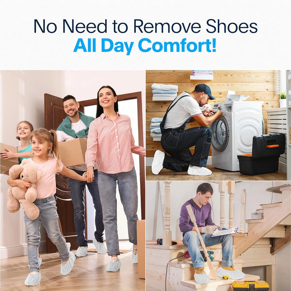 White disposable shoe covers benefits
