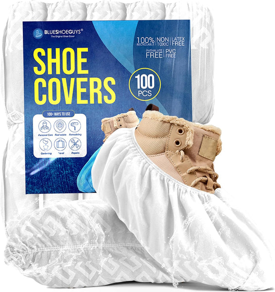 White disposable shoe covers size guide
