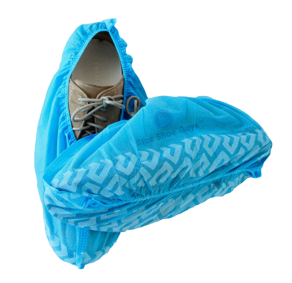 100 Pack Disposable Shoe Covers - Non Slip Waterproof Blue Shoe Protection